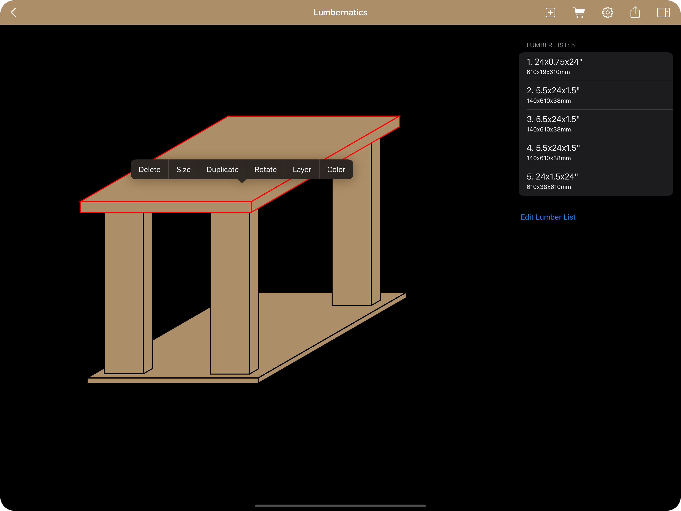 2D Editor: How to Rotate Lumber