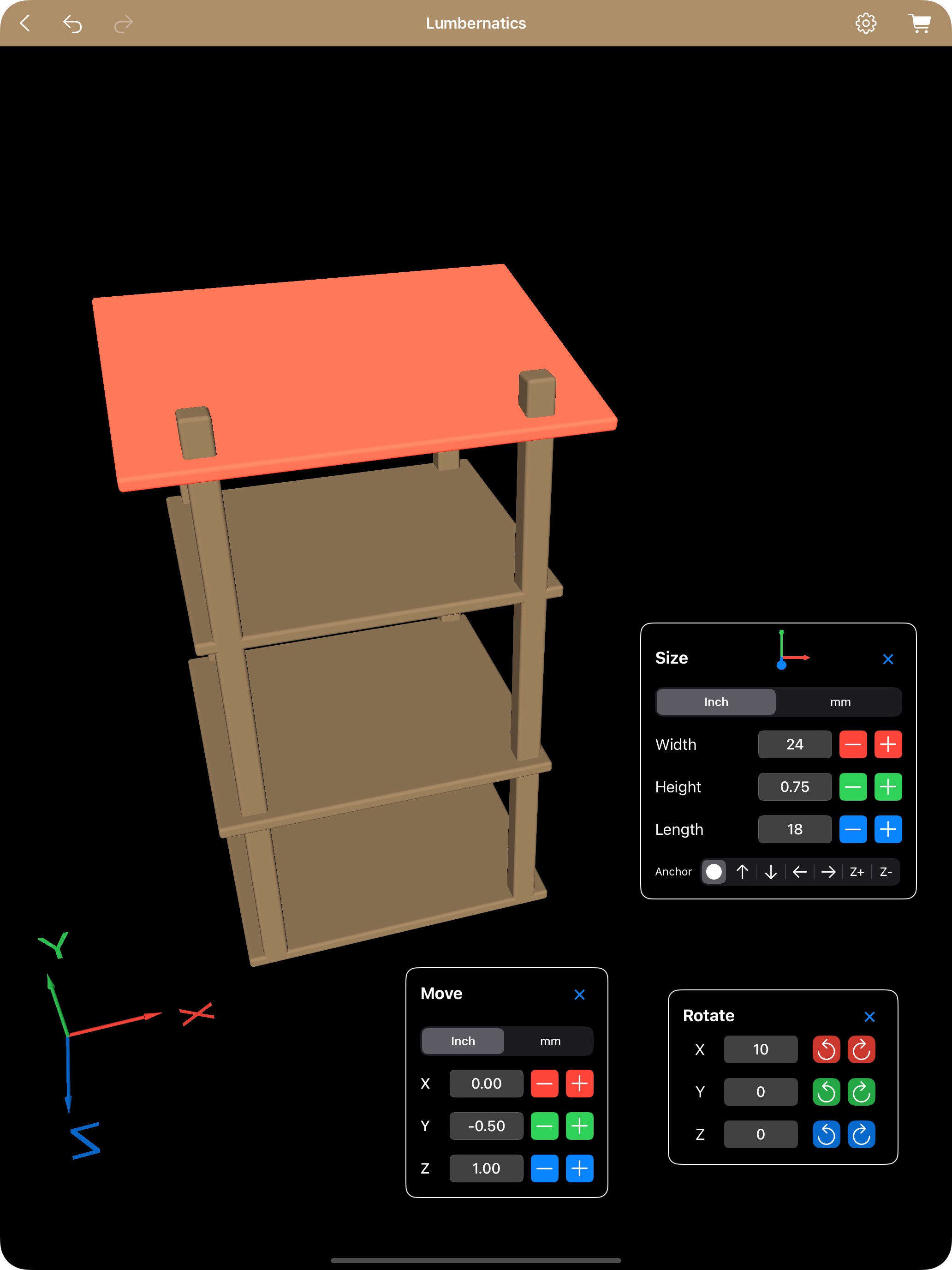 3D Editor: How to Move and Resize Lumber