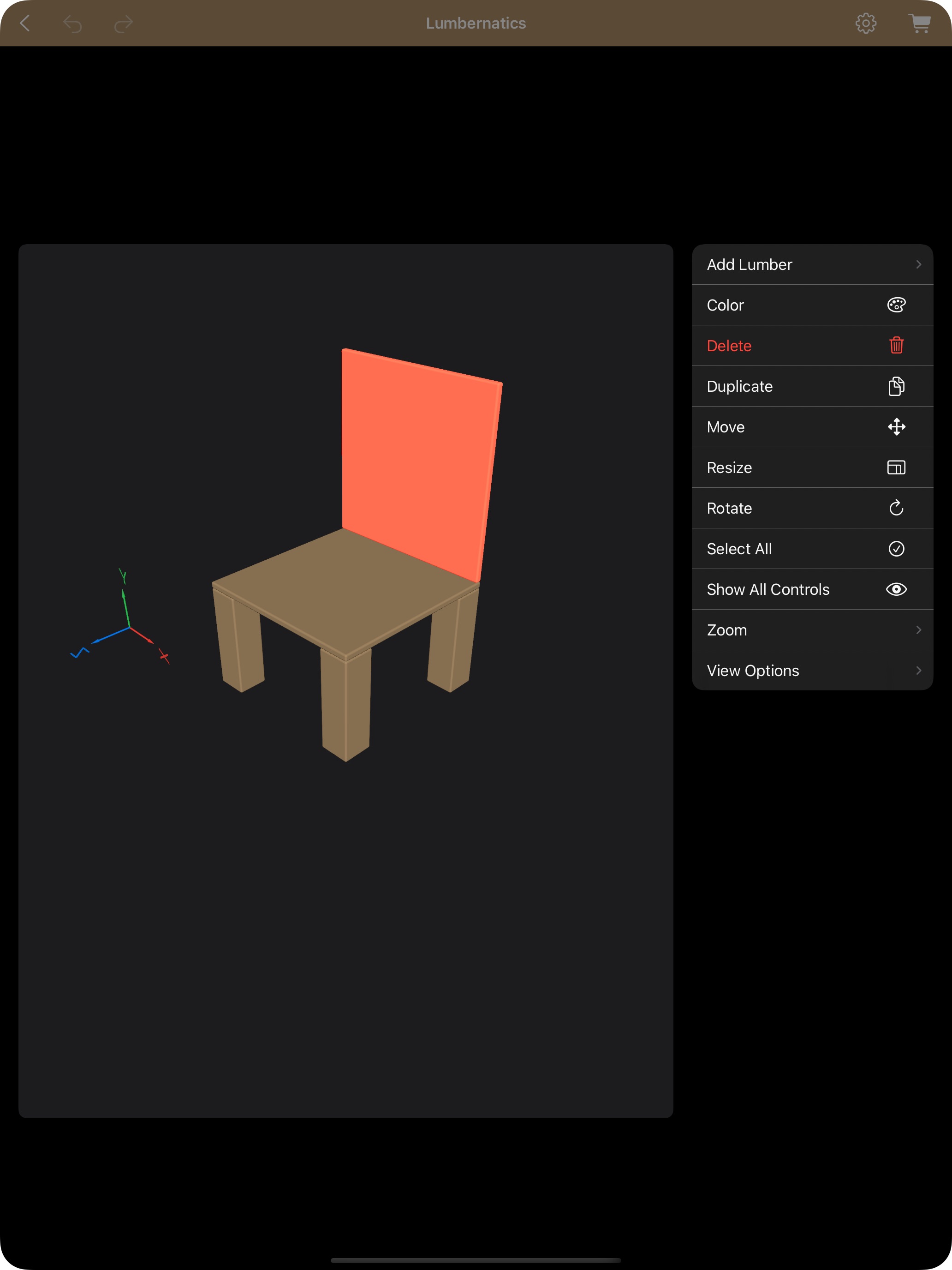 Changing the Color of Selected Lumber Pieces